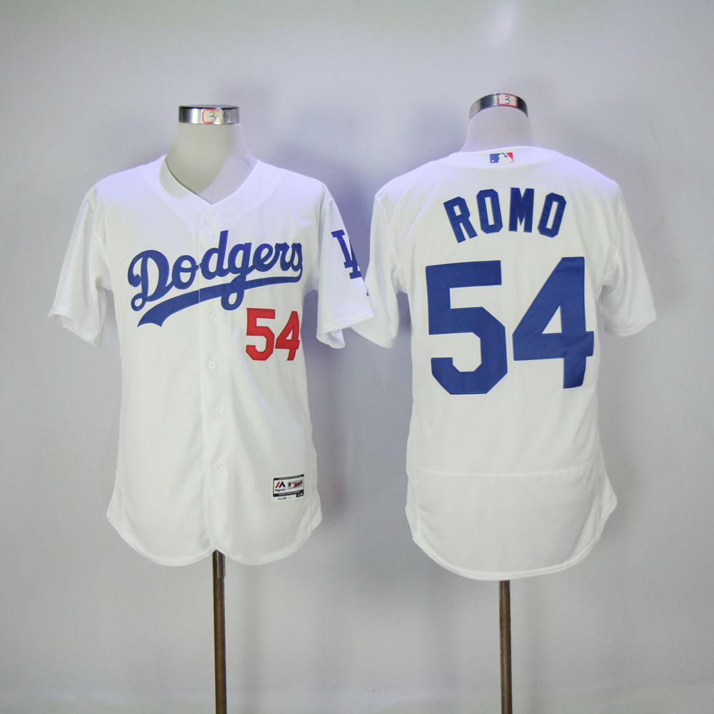 Men Los Angeles Dodgers #54 Romo White MLB Jerseys